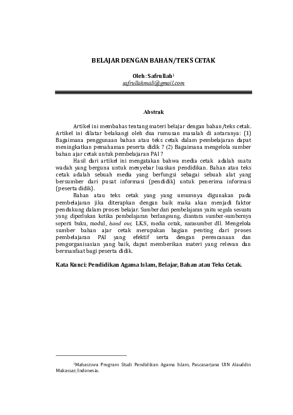 (PDF) BELAJAR DENGAN BAHAN/TEKS CETAK