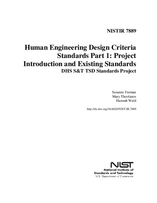 (PDF) Human Engineering Design Criteria Standards Part 1 : Project ...
