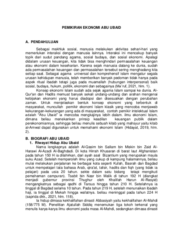 (PDF) PEMIKIRAN EKONOMI ABU UBAID