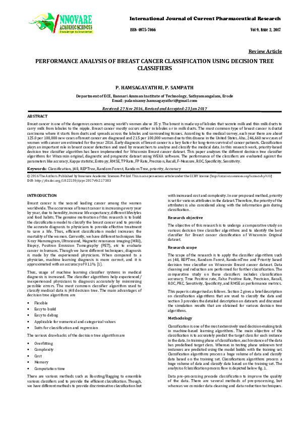 (PDF) Performance Analysis of Breast Cancer Classification from ...