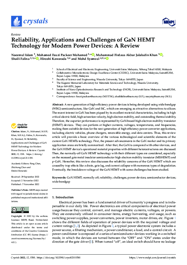 (PDF) Reliability, Applications and Challenges of GaN HEMT Technology ...