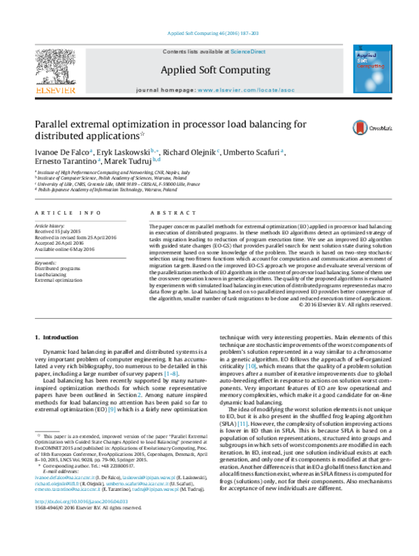 (PDF) Parallel extremal optimization in processor load balancing for ...