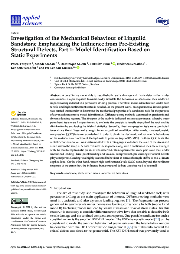 (PDF) Investigation of the Mechanical Behaviour of Lingulid Sandstone ...