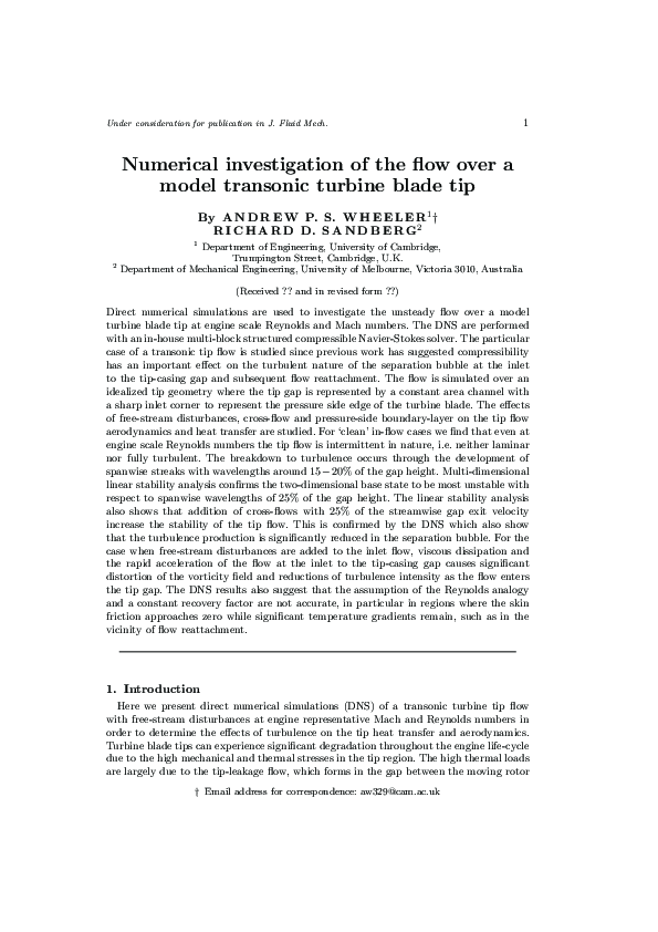 (PDF) Numerical investigation of the flow over a model transonic ...