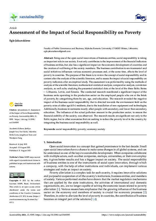 (PDF) Assessment of the Impact of Social Responsibility on Poverty
