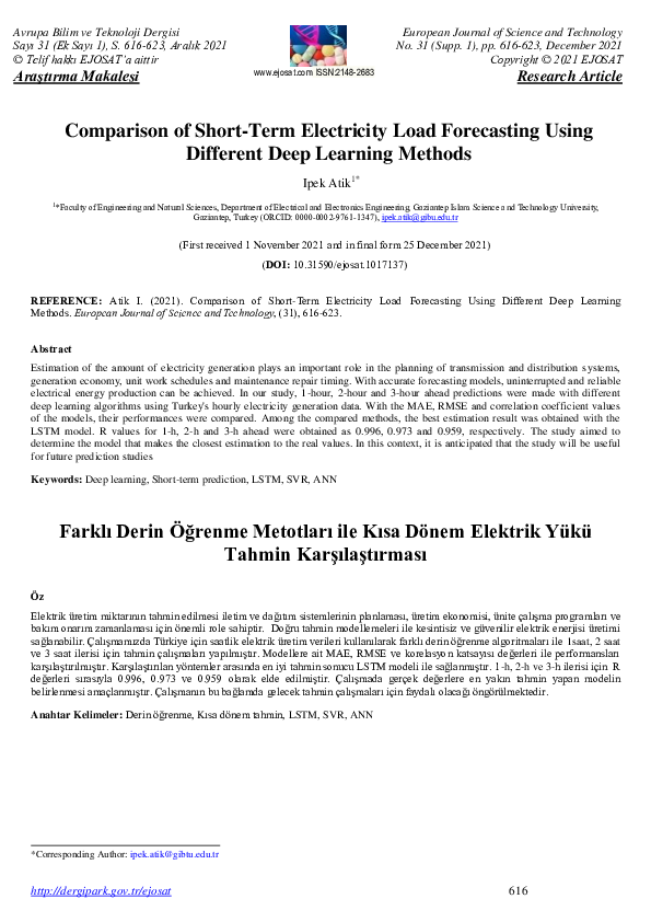 (PDF) Comparison of Short-Term Electricity Load Forecasting Using ...