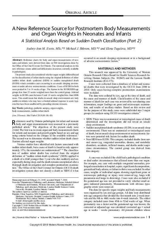 (PDF) A New Reference Source for Postmortem Body Measurements and Organ ...