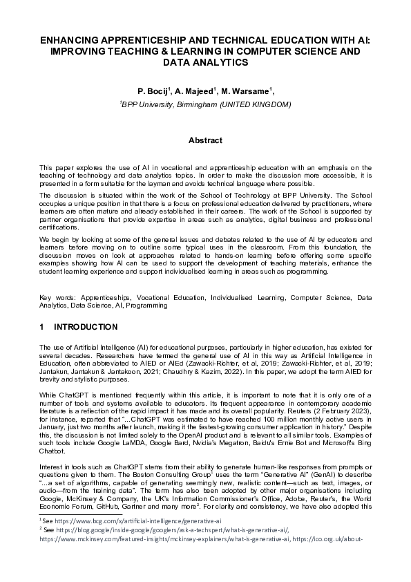 (DOC) ENHANCING APPRENTICESHIP AND TECHNICAL EDUCATION WITH AI ...