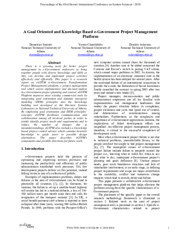(PDF) A Goal Oriented and Knowledge Based E-Government Project ...