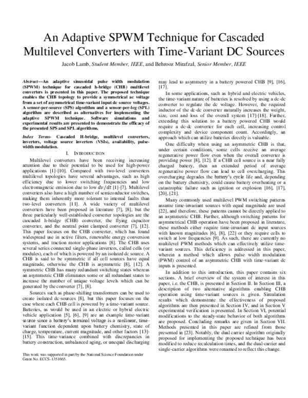 (PDF) An adaptive SPWM technique for cascaded multilevel converters