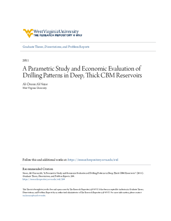(PDF) A Parametric Study and Economic Evaluation of Drilling Patterns ...