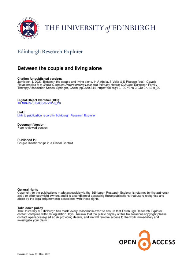 (PDF) Between the Couple and Living Alone