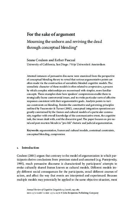 (PDF) For the sake of argument