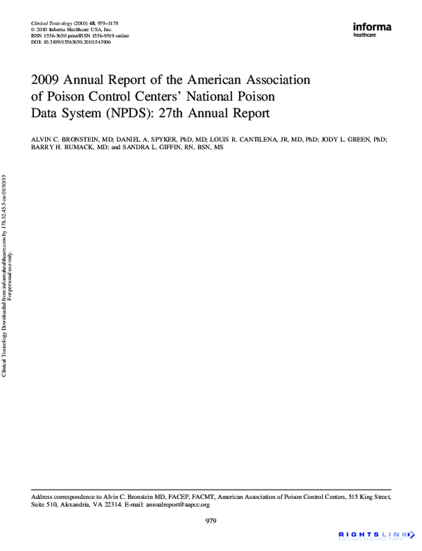 (PDF) 2009 Annual Report of the American Association of Poison Control ...