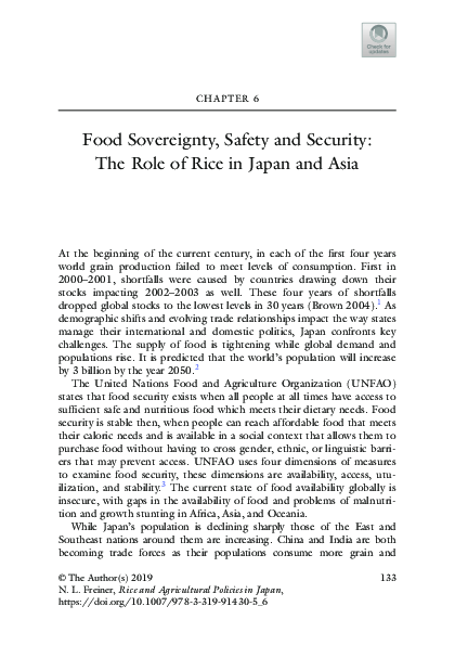 (PDF) Rice and Agricultural Policies in Japan: The Loss of a ...