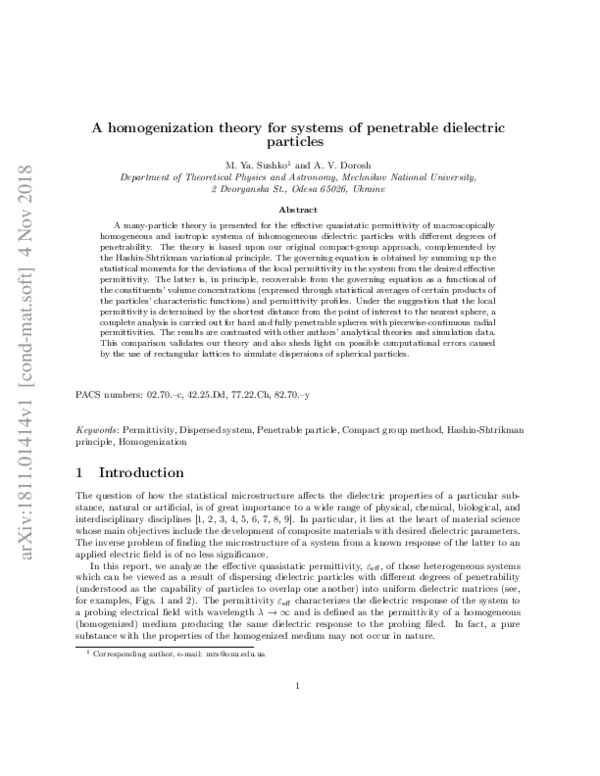 (PDF) A homogenization theory for systems of penetrable dielectric ...