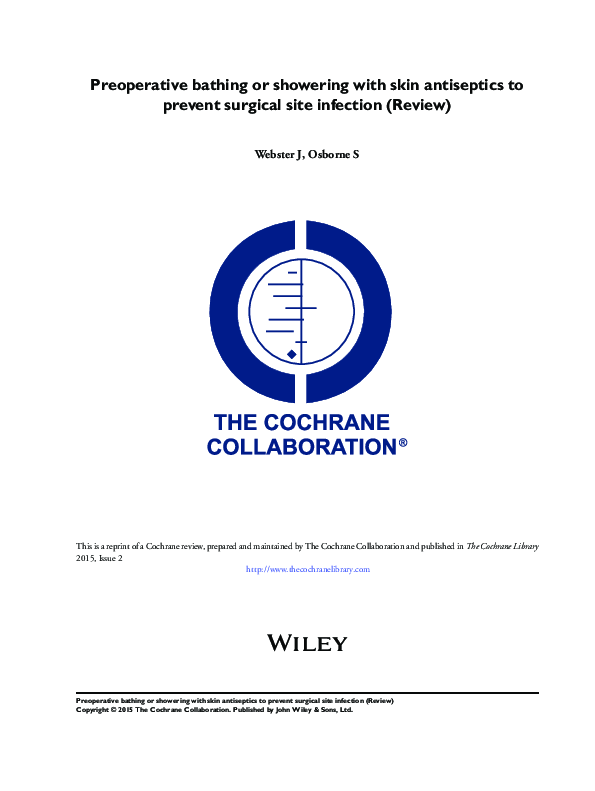 (PDF) Preoperative bathing or showering with skin antiseptics to ...