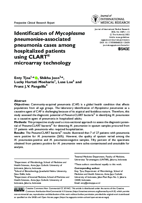 (PDF) Identification of Mycoplasma pneumoniae -associated pneumonia ...