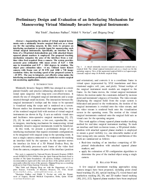 (PDF) Preliminary Design and Evaluation of an Interfacing Mechanism for ...