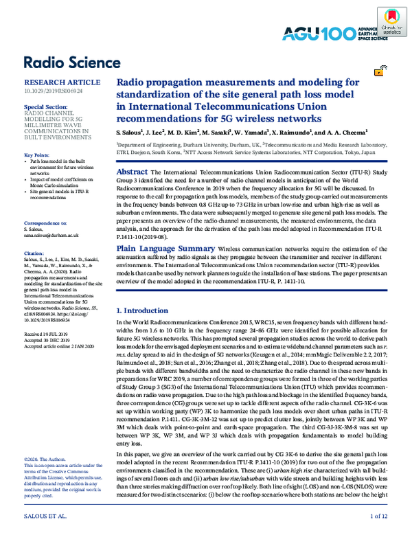 (PDF) Radio propagation measurements and modeling for standardization ...