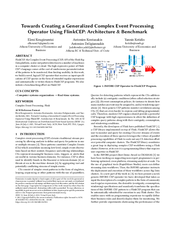 (PDF) Towards creating a generalized complex event processing operator ...
