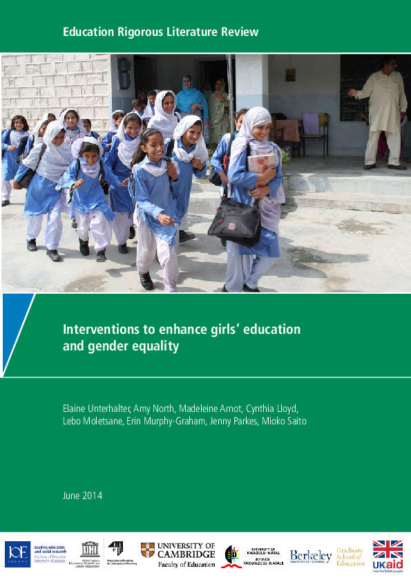 (PDF) Interventions to enhance girls' education and gender equality ...
