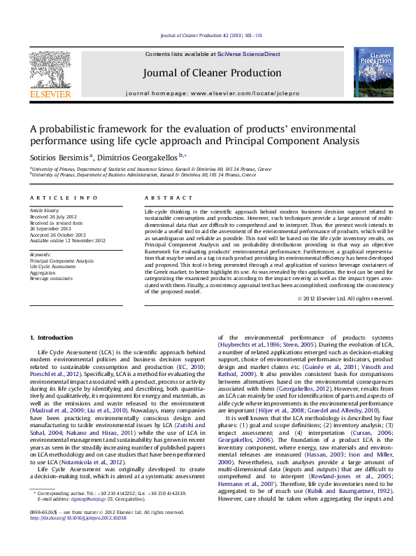 (PDF) A probabilistic framework for the evaluation of products ...