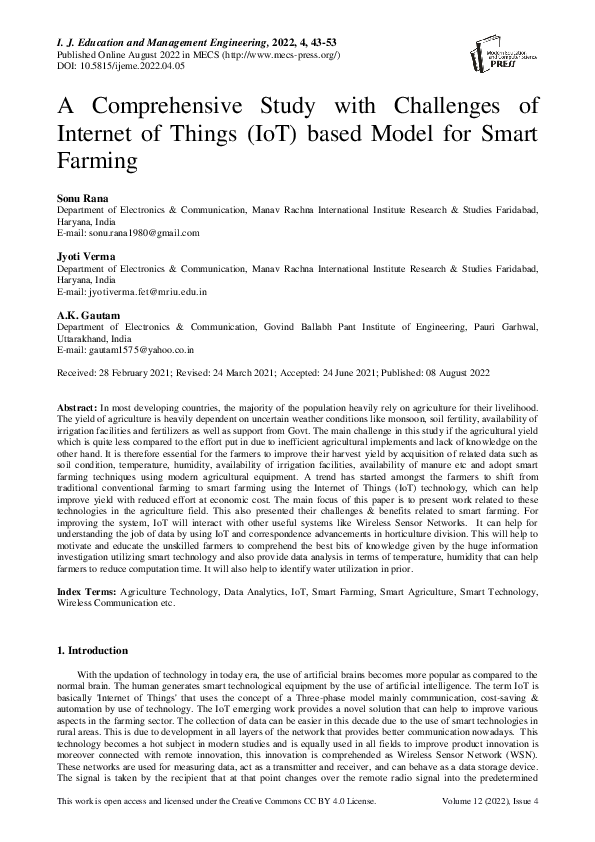 (PDF) A Comprehensive Study with Challenges of Internet of Things (IoT ...