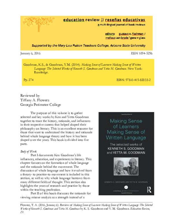 (PDF) Review of Making Sense of Learners Making Sense of Written ...