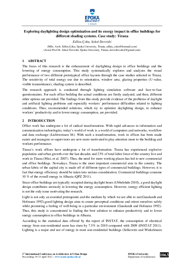 (PDF) Exploring daylighting design optimization and its energy impact ...