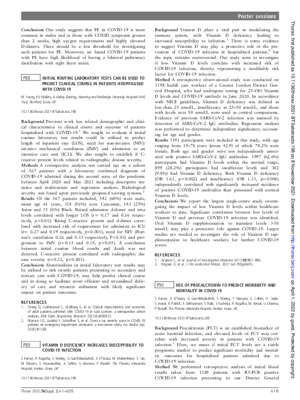(PDF) P88 Initial routine laboratory tests can be used to predict ...
