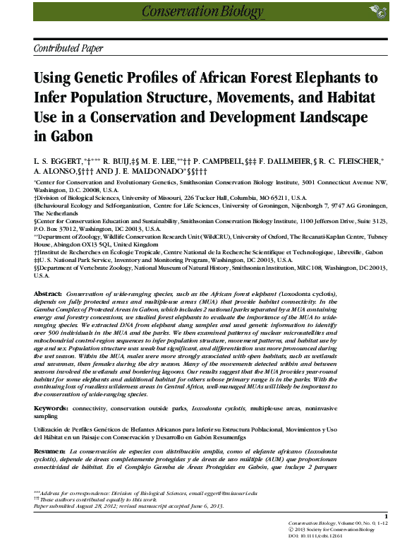 (PDF) Using Genetic Profiles of African Forest Elephants to Infer ...