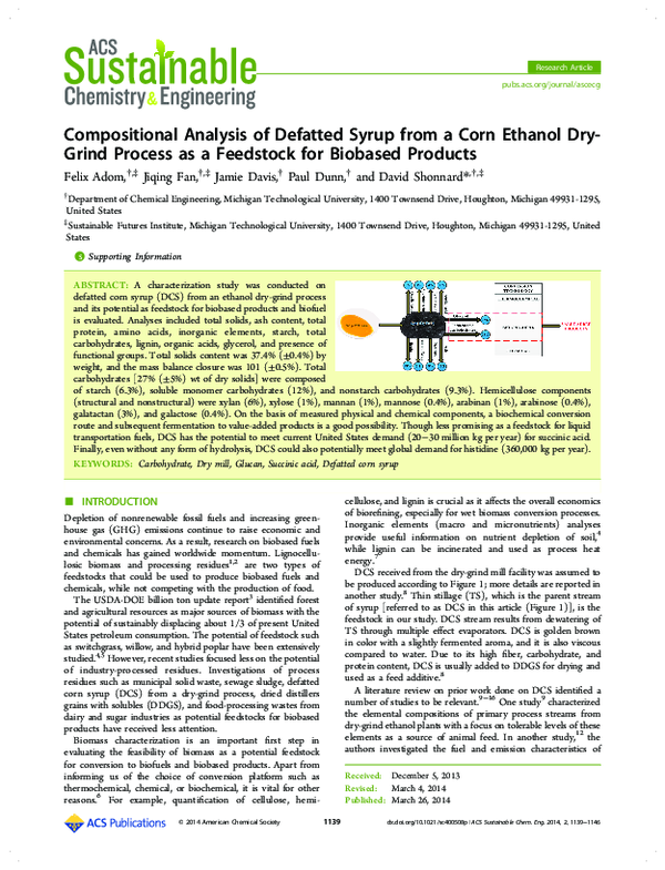 (PDF) Compositional Analysis of Defatted Syrup from a Corn Ethanol Dry ...