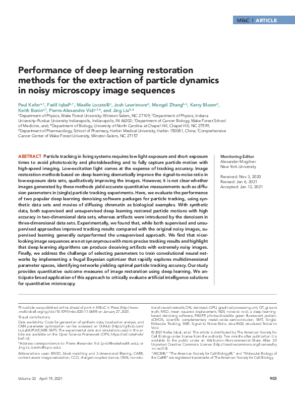 (PDF) Performance of deep learning restoration methods for the ...