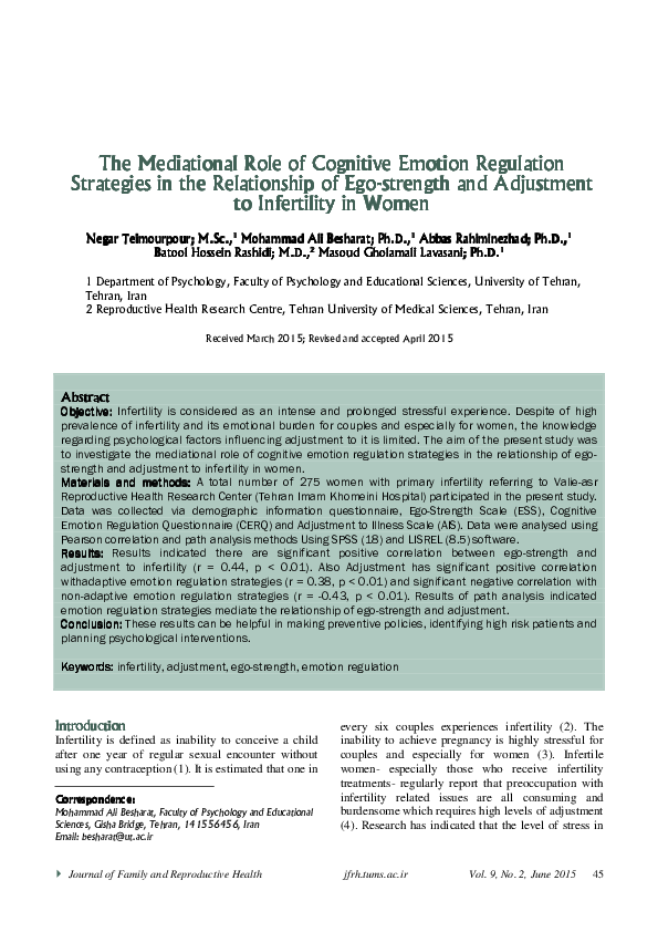 (PDF) The Mediational Role of Cognitive Emotion Regulation Strategies ...