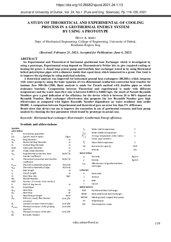 (PDF) A Study of Theoretical And Experimental of Cooling Process in A ...