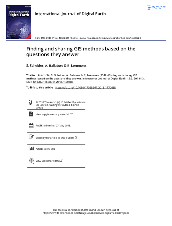 (PDF) Finding and sharing GIS methods based on the questions they answer