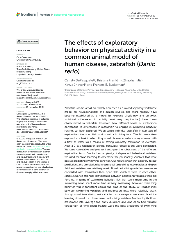 (PDF) The effects of exploratory behavior on physical activity in a ...