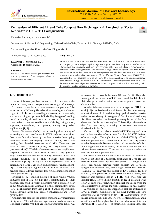 (PDF) Comparison of Different Fin and Tube Compact Heat Exchanger with ...