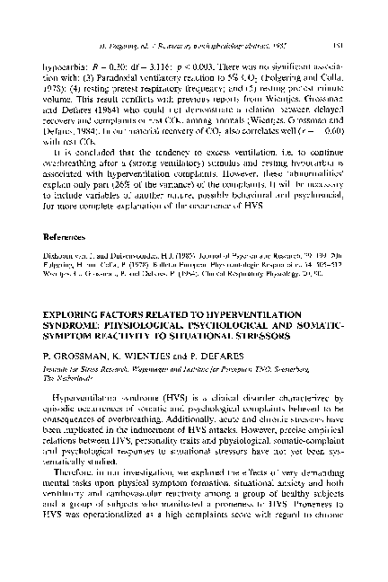 (PDF) Exploring factors related to hyperventilation syndrome ...