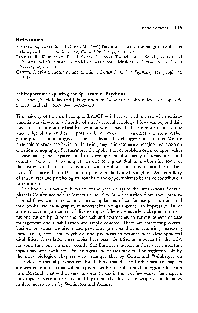 (PDF) Schizophrenia : exploring the spectrum of psychosis