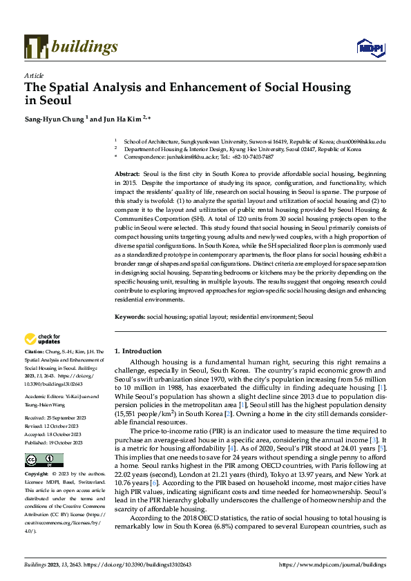 (PDF) The Spatial Analysis and Enhancement of Social Housing in Seoul