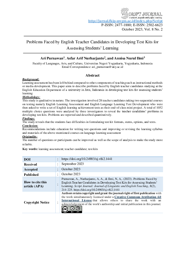 (PDF) Problems Faced by English Teacher Candidates in Developing Test ...