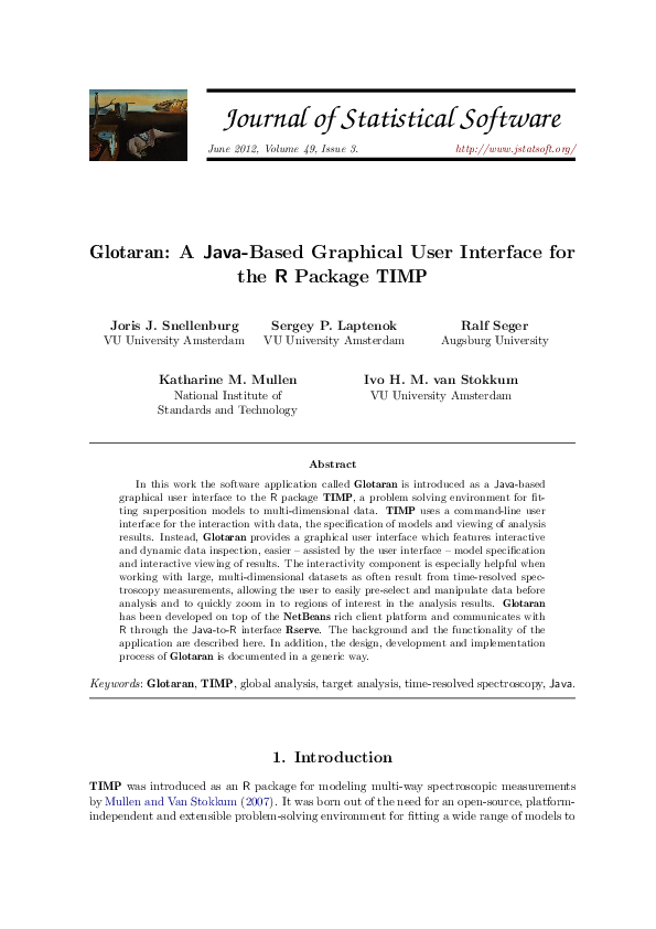 (PDF) Glotaran : A Java -Based Graphical User Interface for the R ...