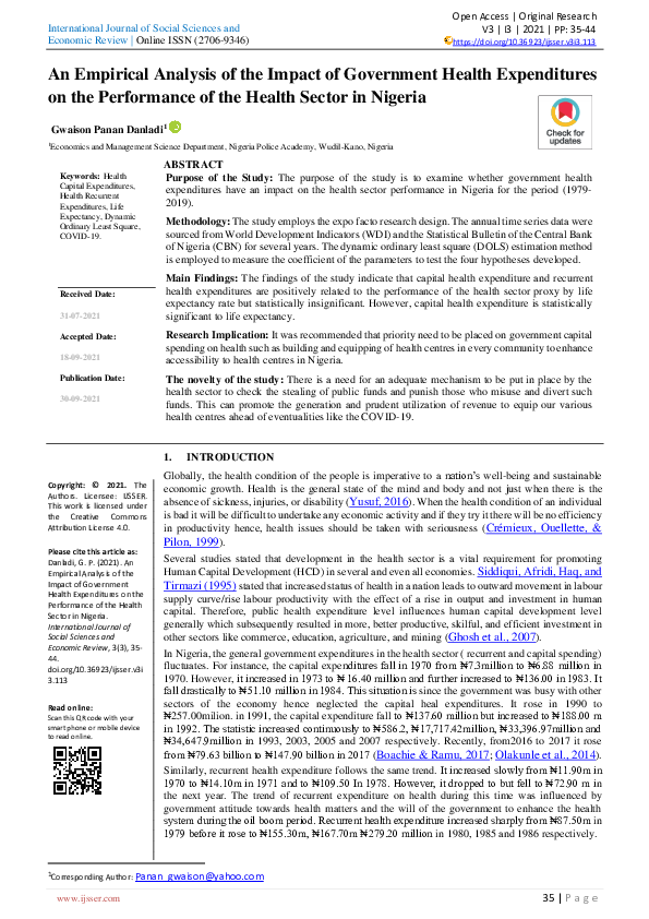 (PDF) An Empirical Analysis of the Impact of Government Health ...