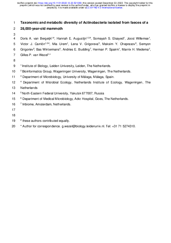 (PDF) Taxonomic and metabolic diversity of Actinobacteria isolated from ...
