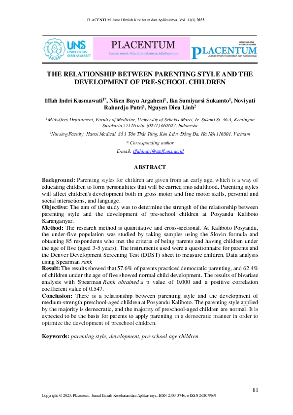(PDF) The Relationship Between Parenting Style and the Development of ...