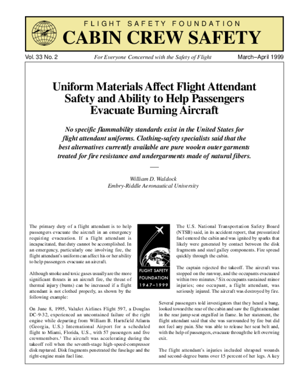 (PDF) Uniform Materials Affect Flight Attendant Safety and Ability to ...