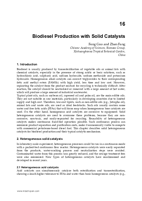 (PDF) 6 Biodiesel Production with Solid Catalysts