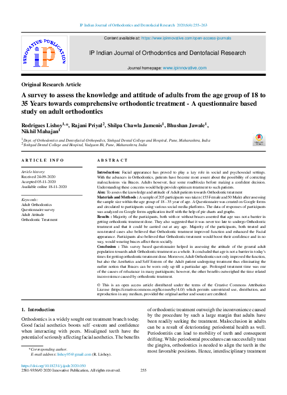 (PDF) A survey to assess the knowledge and attitude of adults from the ...